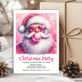Convites Papai Noel engraçado minimalista com óculos de cor