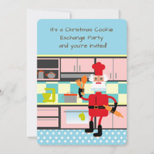 Convites Papai Noel está cozinhando biscoitos de Natal