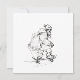 Convites Papai Noel fazendo skate com presentes