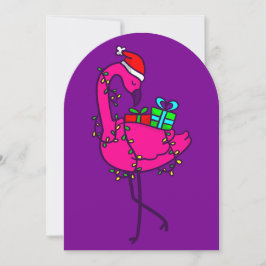 Convites papai noel flamingo luzes de natal férias de natal