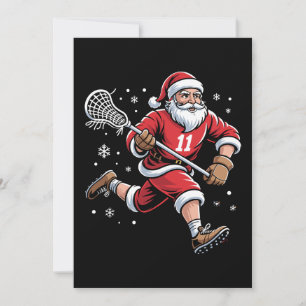 Convites Papai Noel Jogando Lacrosse Natal Férias de Invern