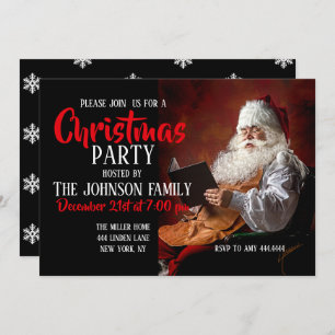 Convites Papai Noel lê livro
