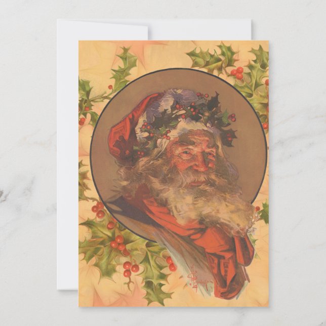 Convites Papai Noel Leyendecker Antigo Vitoriano (Verso)