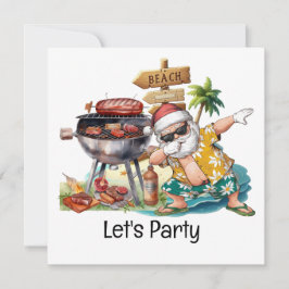 Convites Papai Noel na Praia Natal em Julho 