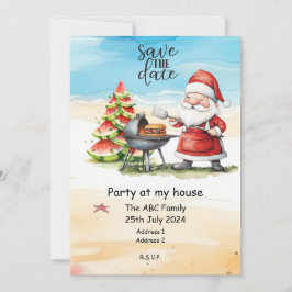 Convites Papai Noel Natal de Verão em Julho