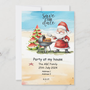 Convites Papai Noel Natal de Verão em Julho