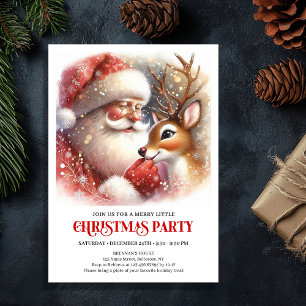 Convites Papai Noel Rudolph Festa Mágica Aconchegante Inver