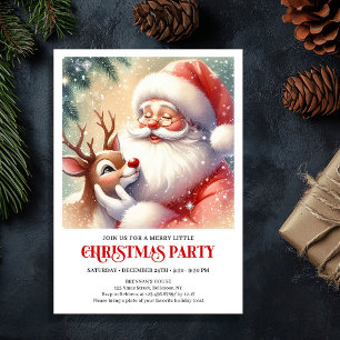 Convites Papai Noel Rudolph Natal Família Diversão Celebraç