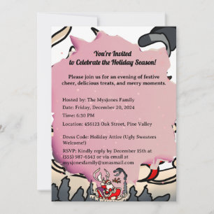 Convites Papai Noel Rústico em Trenó com Lanterna