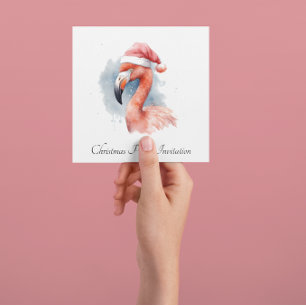 Convites Papai noel Snowbird Flamingo, personalizado