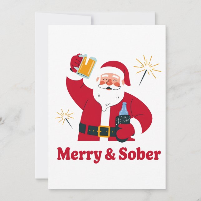Convites Papai Noel Sóbrio Natal Soberania Natal Sóbrio (Frente)