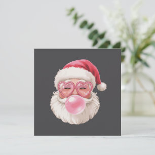Convites Papai Noel soprando bolha de Natal engraçado Natal