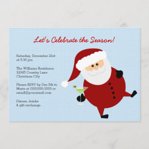 Convites Papai Noel Tipsy comemora a festa de Natal