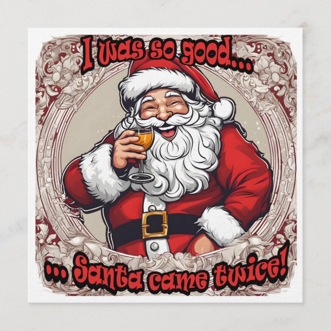 Convites Papai Noel Veio Duas Vezes! (Frente)