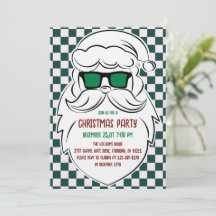Papai Noel Xadrez Verde Rosa Retrô Natal 