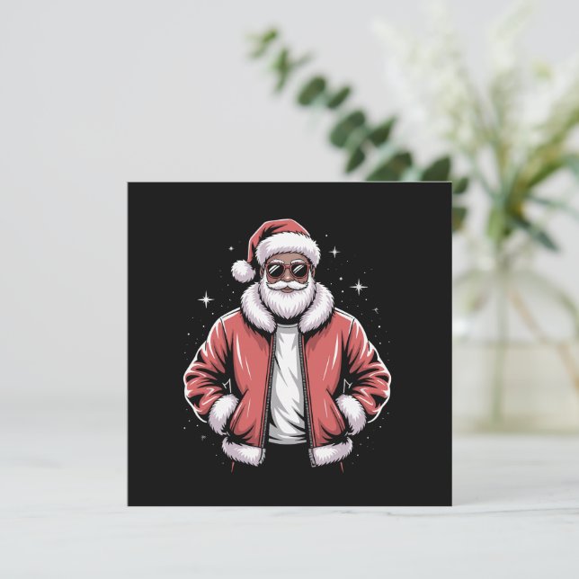 Convites Papais noeis Afro-Americanos Natal Pajama Legal Ne (Em pé/Frente)