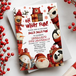 Convites Papais noeis Animais Festivos Xmas Festas de anive