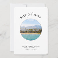 Papais noeis Barbara Beach Wedding Save the Date