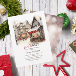 Convites Papais noeis Bebê Aquarela Feliz Chá de fraldas de