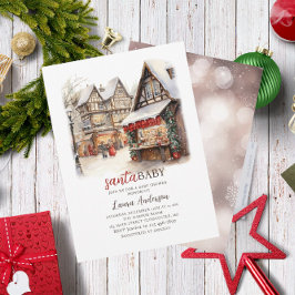 Convites Papais noeis Bebê Aquarela Feliz Chá de fraldas de