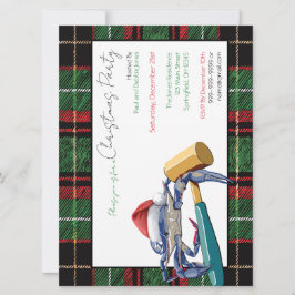 Convites Papais noeis Caranguejo Azul com Festa de Natal de