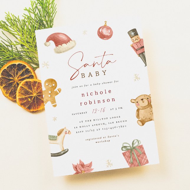 Convites Papais noeis Chá de fraldas de inverno (Criador carregado)