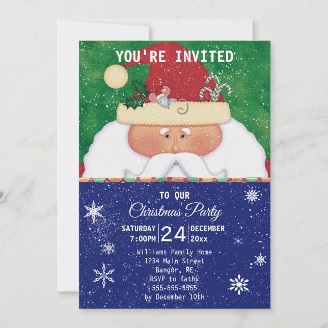 Convites Papais noeis com Festa de Natal do Mouse (Frente)