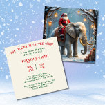 Convites Papais noeis Compres no elefante Festa de Natal<br><div class="desc">Sleigh está no Compra: Papais noeis sobre o Convite de festas de Natal Elefante. Os tempos mudaram. Este não é um Papai Noel comum cavalgando um elefante na neve. Prepare-se para uma festa de feriado com temática AI com presentes embrulhados e luzes de rua. Personalize este modelo com as informações...</div>