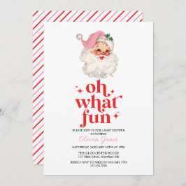 Convites Papais noeis cor-de-rosa oh que Chá de fraldas div