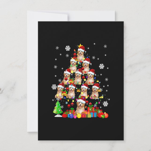 Convites Papais noeis de Árvore de Natal Luzes de Natal Cav (Frente)