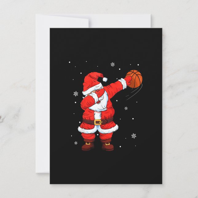 Convites Papais noeis de basquete dotados de Natal engraçad (Frente)
