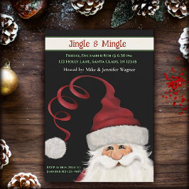 Convites Papais noeis de diversão caprichosa, Natal Vermelh