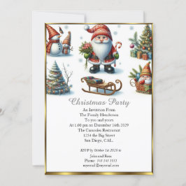 Convites Papais noeis de Natal bonitos Neve Branca