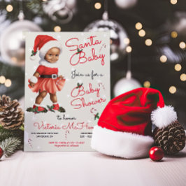 Convites Papais noeis de Natal Chá de fraldas afro-american