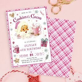 Convites Papais noeis de Natal cor-de-rosa Cookies e cacau 