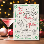 Convites Papais noeis de Natal de Cocktail desenhados à mão<br><div class="desc">Convide os seus amigos malvados ou simpáticos para esta festa de Natal fantástica com uma mão desenhada por Santa Clause com ele coquetéis de bebendo e outros rabiscos divertidos. Todas as palavras podem ser mudadas para o ajustado das suas necessidades de Natal de Férias. Para fazer mais mudanças, vá para...</div>