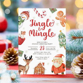 Convites Papais noeis de Natal do Feriado Jingle e Mingle