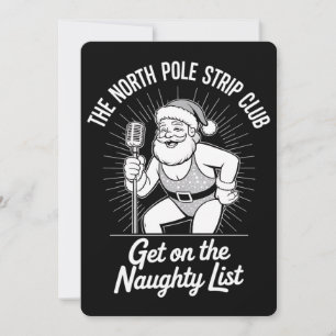 Convites Papais noeis de Natal do North Pole Strip Club