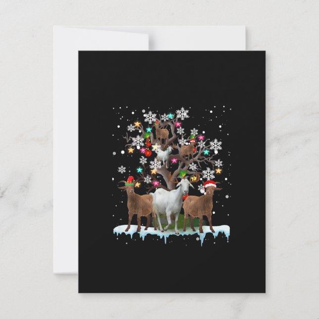 Convites Papais noeis de Natal em Árvore Goat Lover's (Frente)