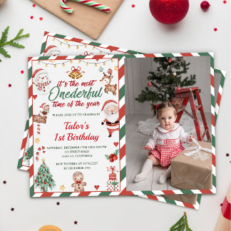 Convites Papais noeis de Natal Foto maravilhosa do primeiro