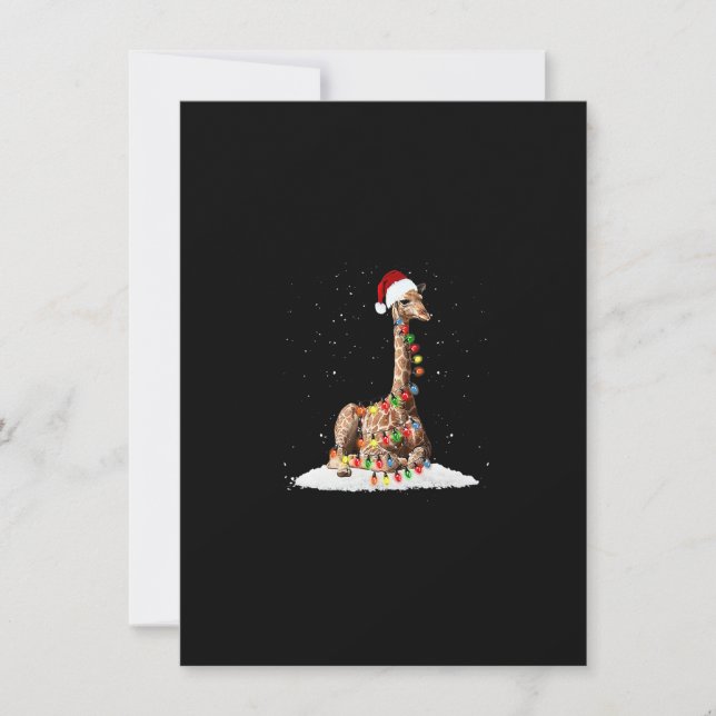 Convites Papais noeis de Natal Girafa Prêmio Luz de Natal (Frente)