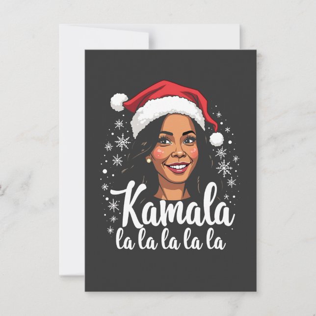 Convites Papais noeis de Natal Kamala La La Kamala Harris (Frente)