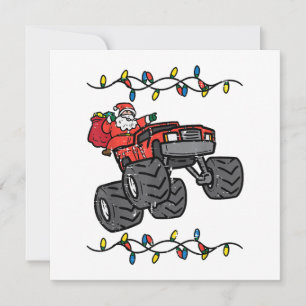 Convites Papais noeis de Natal Monster Truck Boys Toddler Y