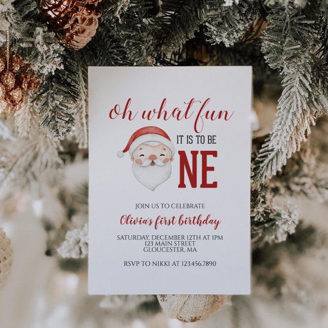 Convites Papais noeis de Natal Primeiro Aniversário (Criador carregado)