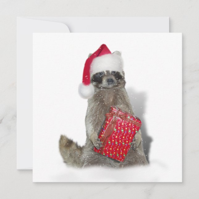 Convites Papais noeis de Natal Raccoon Bandit (Frente)