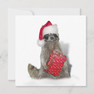Convites Papais noeis de Natal Raccoon Bandit