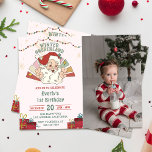 Convites Papais noeis de Natal Winter Onederland Birthday P<br><div class="desc">Papais noeis de Natal Winter Onederland Aniversário Foto Convite</div>