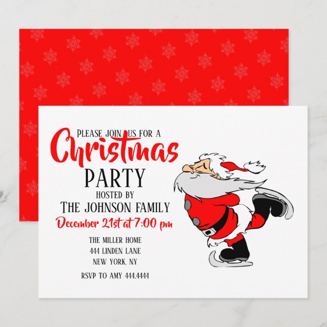 Convites Papais noeis de Pele de Gelo (Frente/Verso)