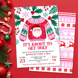 Convites Papais noeis de suéter feio Festas de fantasia Ver