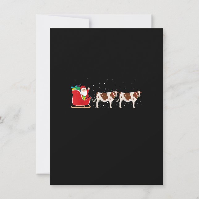 Convites Papais noeis De Vaca De Natal - Engraçada Vaca De  (Frente)